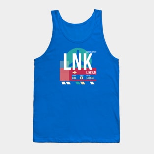 Lincoln, Nebraska (LNK) Airport Code Baggage Tag Tank Top